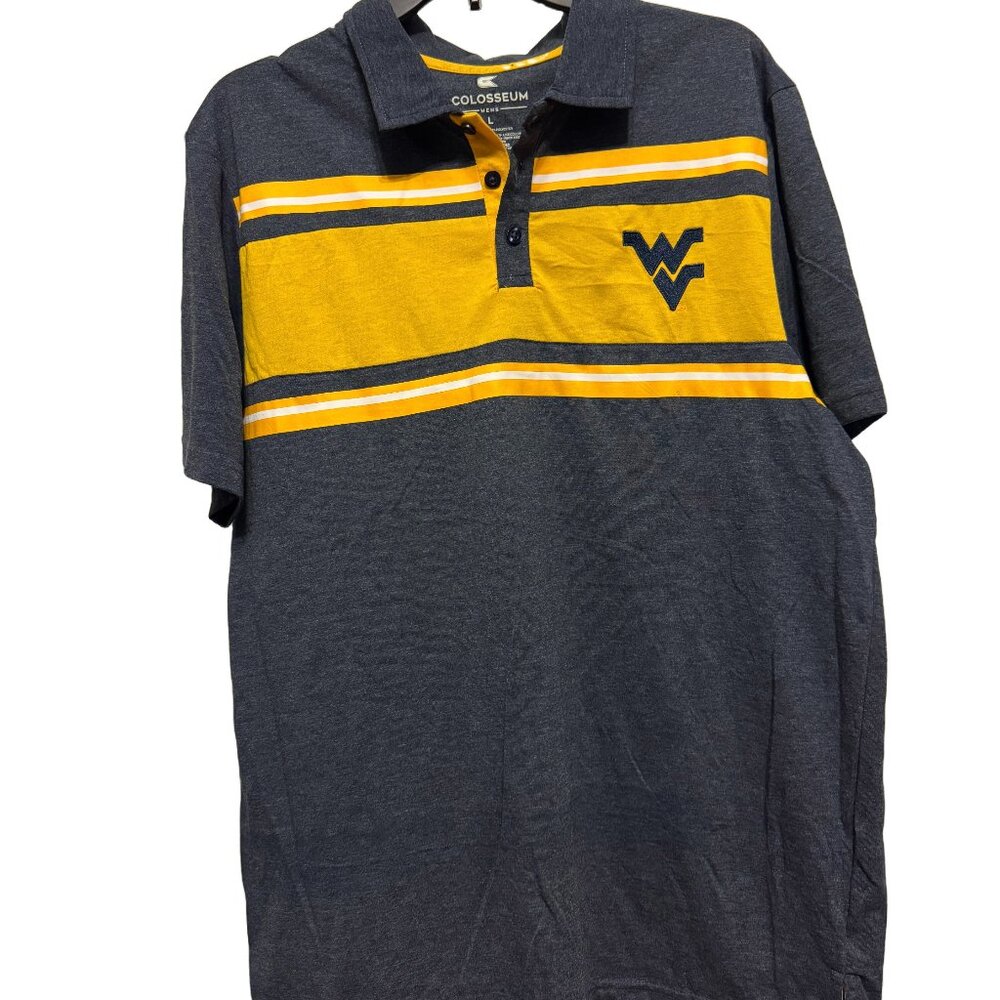 WVU West Virginia University Mountaineers Colosseum Men's Polo Shirt, Large